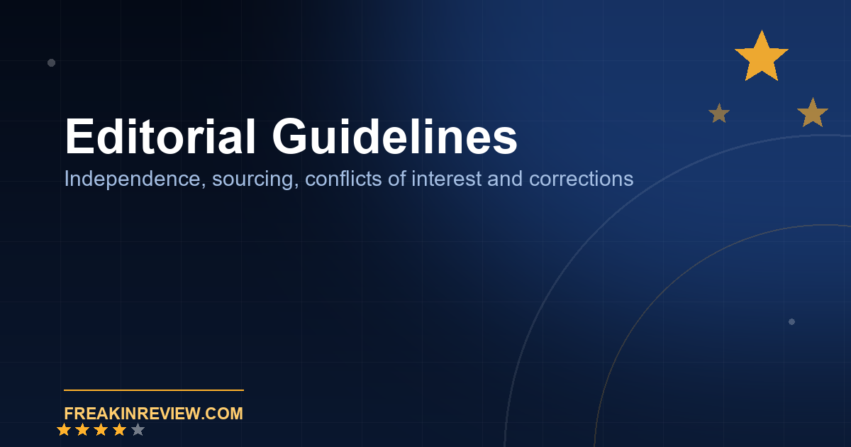 Editorial Guidelines - independence, sourcing and corrections