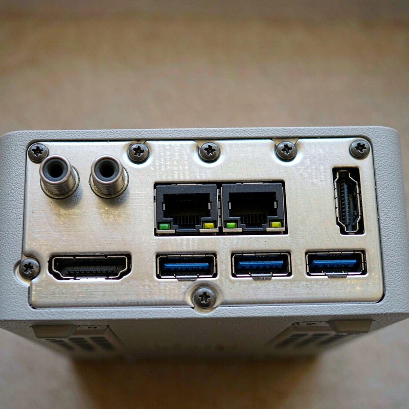 Rear port panel of the ACEMAGIC M1A PRO+ mini PC