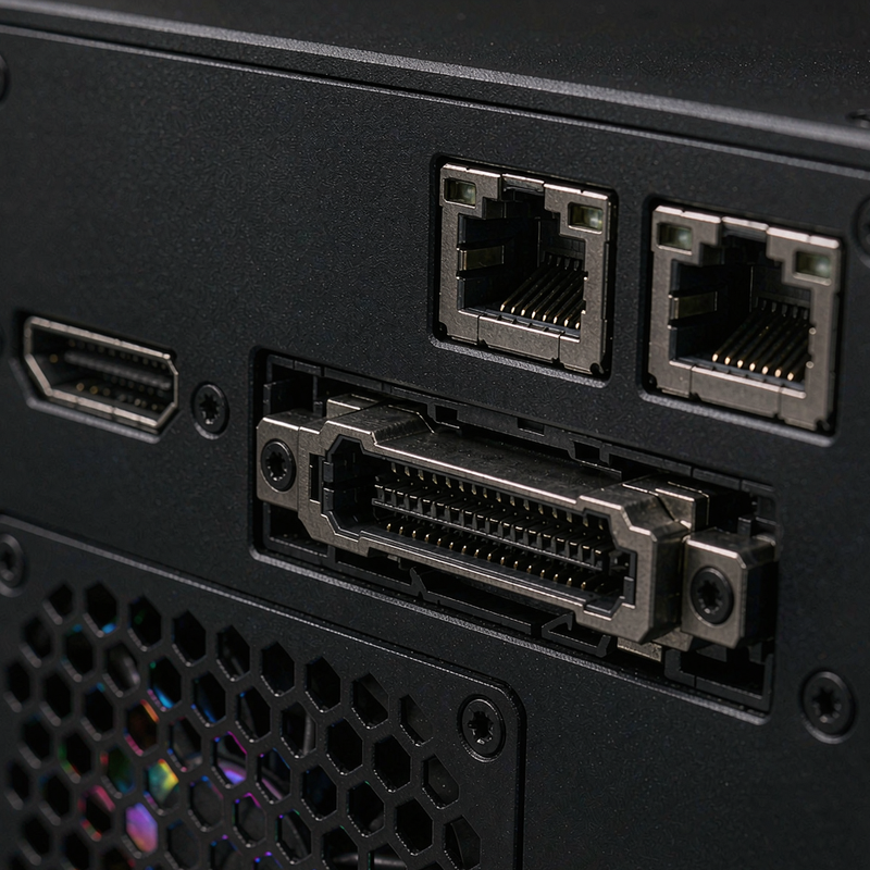 Oculink connector and dual Ethernet ports on the GMKtec K12