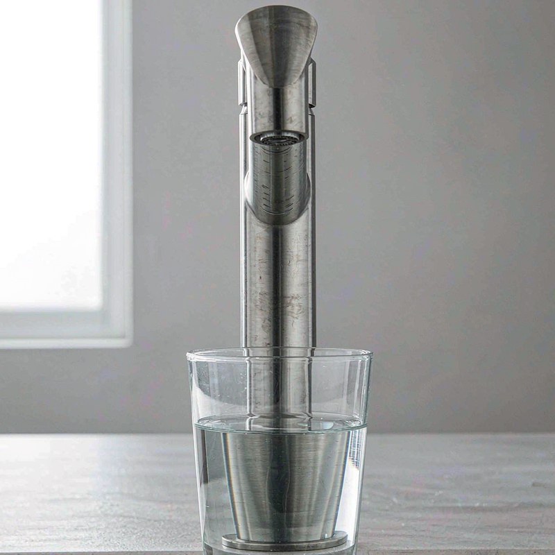 Detail view of the Waterdrop X16 Reverse Osmosis System Alkaline Mineral 1600GPD Silver Faucet
