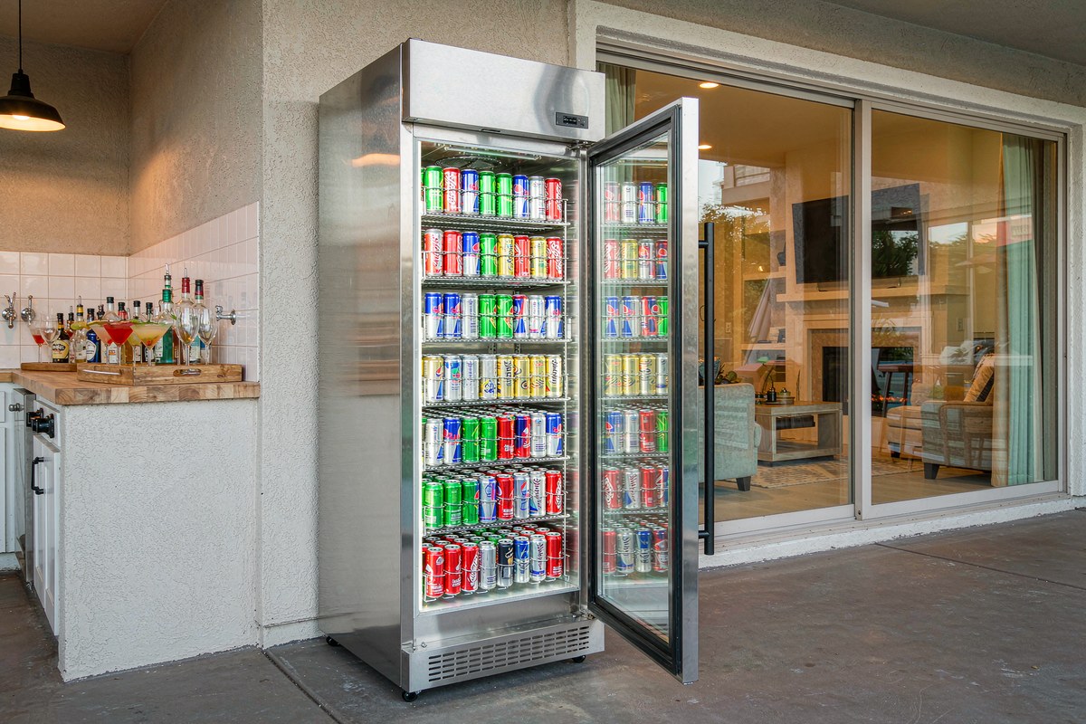 EUHOMY 24 Inch Beverage Refrigerator, 180 Can Outdoor Refrigerator from EUHOMY