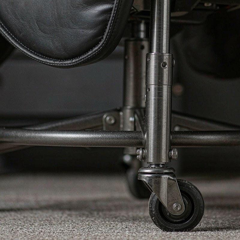 Detail view of the Brick Attic 10PCS PU Leather Rolling Stool with Wheels, Adjustable Swivel Stool with