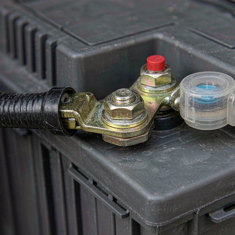 Detail view of the HumsiENK 12V 320Ah LiFePO4 Battery 4 Pack with Bluetooth (48V 320Ah / 12V 1280Ah System),