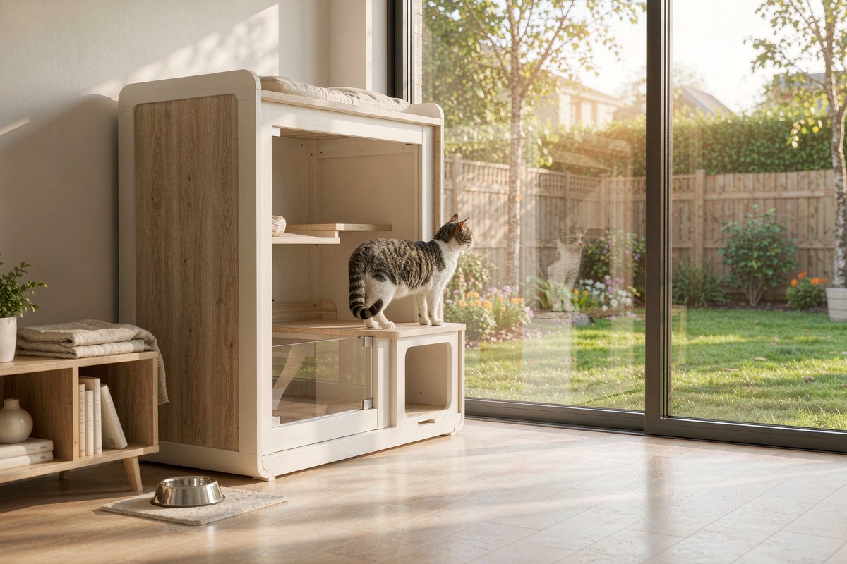 PetsCosset Large Window Catio for Indoor Cats,Walk-in Outdoor Cat Enclosure from PetsCosset