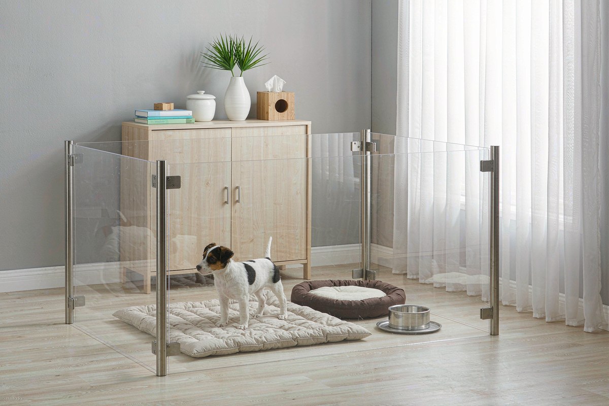 Clear Acrylic Dog Playpen,Indoor Dog Pen,30.3
