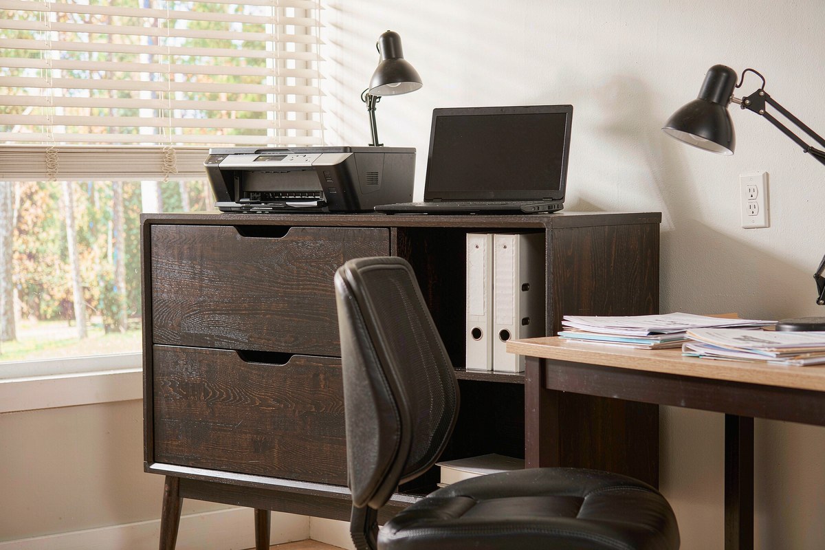 Tribesigns 2 Drawer Vertical File Cabinet with Lock & Bookshelf, Letter Size Large Modern from Tribesigns