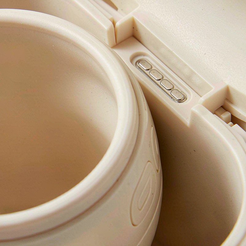 Detail view of the eufy Heated Massage Wearable Breast Pump S2 Pro, Charging Case