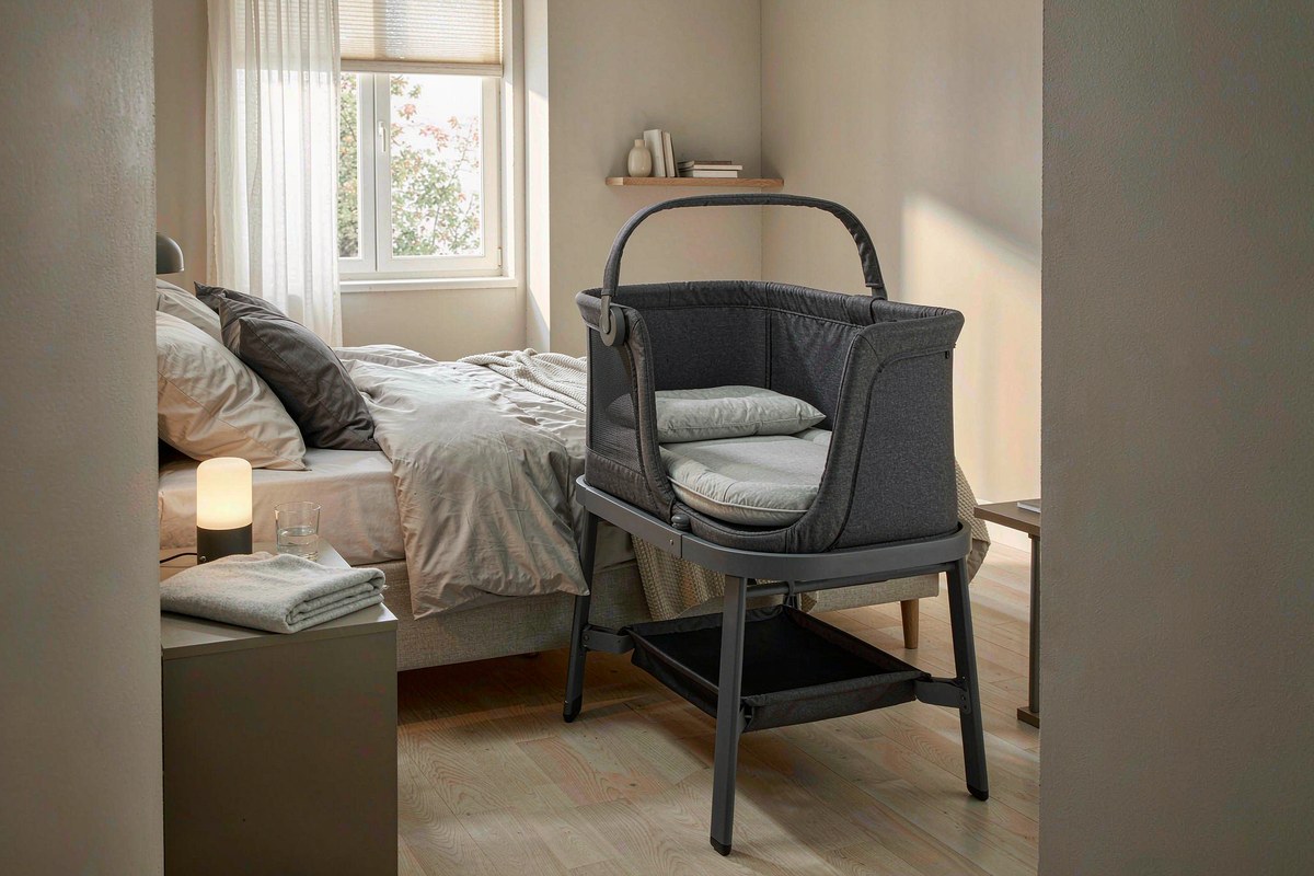 ANGELBLISS 3-in-1 Baby Bassinet, Rocking Bedside Bassinet, Dark Grey from ANGELBLISS