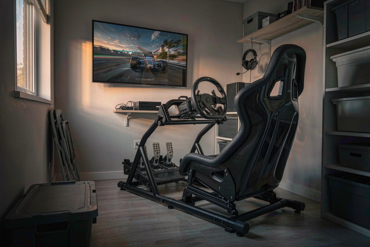 ARES WING Racing Simulator Cockpit with TV Mount, Sim Racing Wheel Stand from ARESWING
